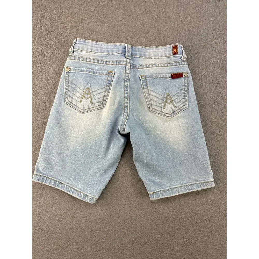 7 For‎ All Mankind Denim Bermuda Shorts Size 7 Medium Wash